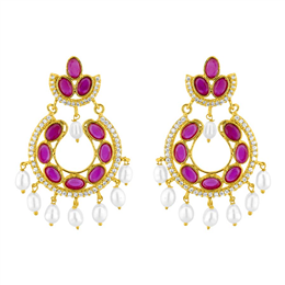 Sri Jagdamba Pearls-Maroon Baalis - JPAPR-15-062