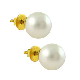 Sri Jagdamba Pearls - Stunning Pearl Gold Earrings SJPDEC-0105