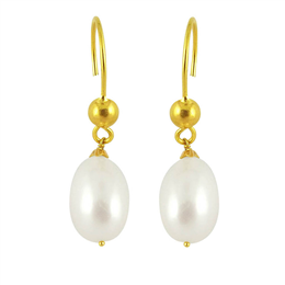 Sri Jagdamba Pearls - White Beauty Pearl Earrings JSEP-0131