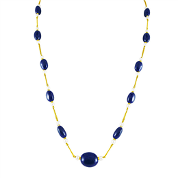 Sri Jagdamba Pearls - Blue Sapphire Gold Chain JPSEP-9-1120