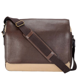 Phive Rivers Men's Leather Messenger Bag Khaki - PR1108