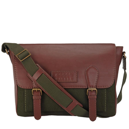 Phive Rivers Men's Leather Messenger Bag Green - PR1113