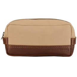 Phive Rivers Men's Leather Toilet Kit Bag Khaki - PR1118