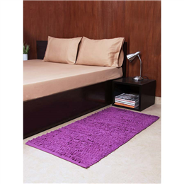 House This The Verbena Purple 100% Cotton Chenille Floor Rug - Purple