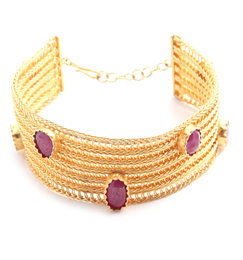 Caravan Craft-Gold Plated Woven Silver D16 Bracelet-JWAB128COGL00