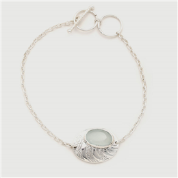 Caravan Craft-Silver Chain Bracelet with Natural Blue Onyx Stone-JWAB214WASL00