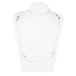 Caravan Craft-Long Silver Neck Chain with Natural Blue Onyx Stone-JWNC218WASL00