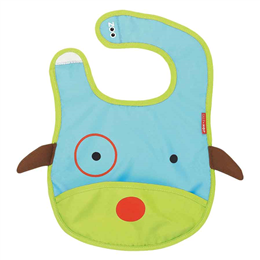 Skip Hop Zoo Little Kid and Toddler Tuck-Away Water Resistant Baby Bib - Dog 232101