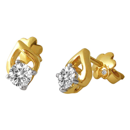 Divine Solitaires - Yellow Gold 18KT Earring - EF1205