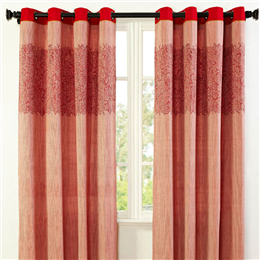 Maspar Indienne Print Red 1 Door Curtain  - PN-INPRT-RD11875