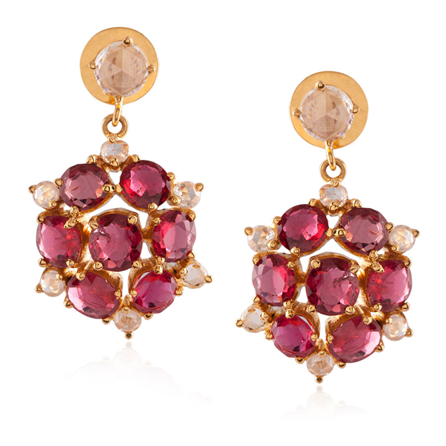Diamonds and Red Spinel Earring ER2595