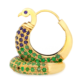 Aakarshan-Women's Peacock Hoop Earrings-AAER0003