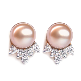 Aakarshan-Women's Classic Pink Pearl Ear Tops-AAER0006
