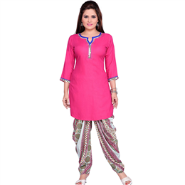 Zola Women's Designer Pink Kurta with Printed Patiyala 158448-PK