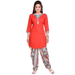 Zola Women's Designer Red Kurta with Printed Patiyala 158448-RD
