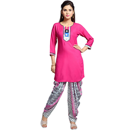 Zola Women's Designer Pink Kurta with Printed Patiyala 158407-PK