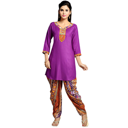 Zola Women's Designer Purple Kurta with Printed Patiyala 158409-PL