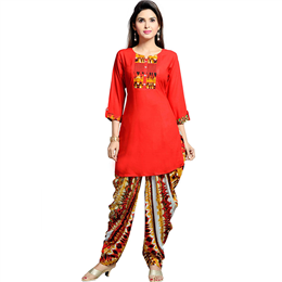 Zola Women's Designer Red Kurta with Printed Patiyala 158410-RD