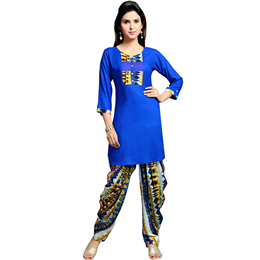 Zola Women's Designer Royal Blue Kurta with Printed Patiyala 158410-RB
