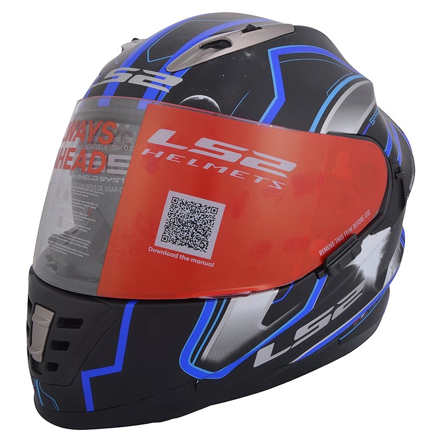 Buy LS2 FF302 Space Black Blue Full Face with Dual visor Helmet Online ...