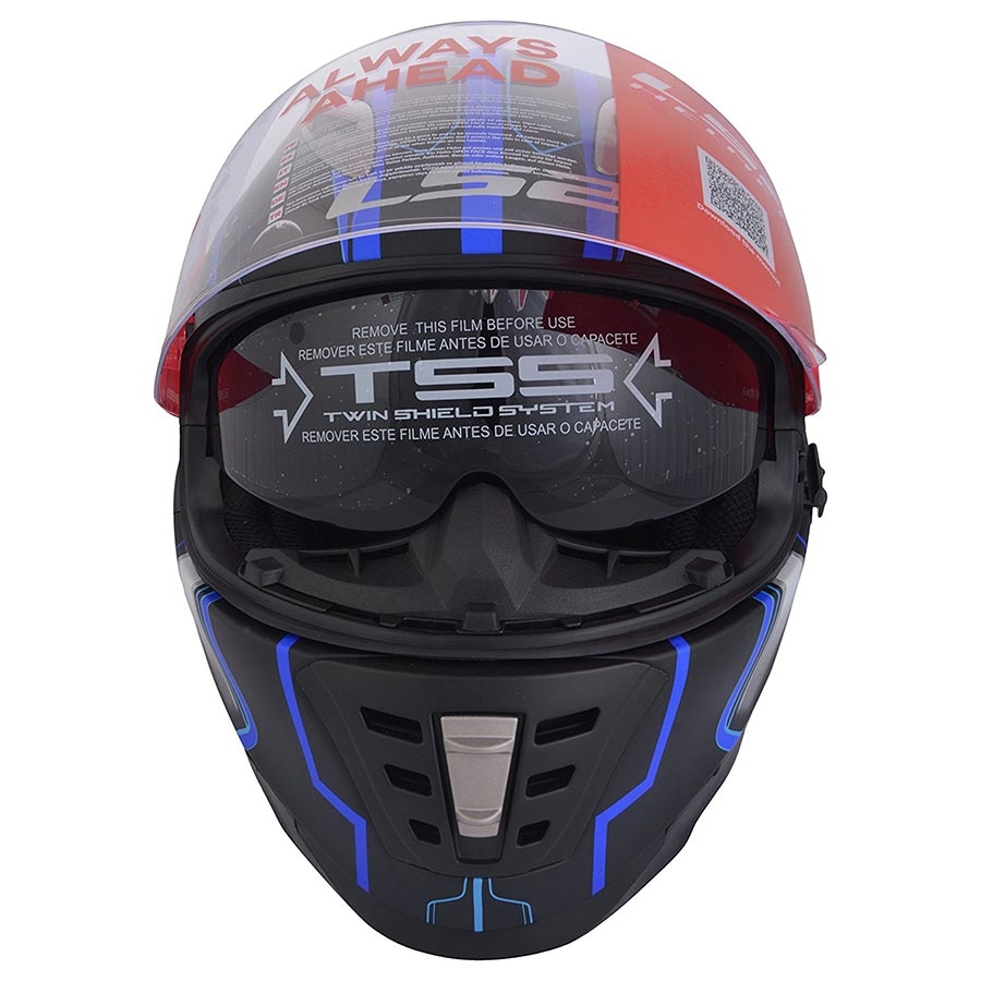 Buy LS2 FF302 Space Black Blue Full Face with Dual visor Helmet Online ...