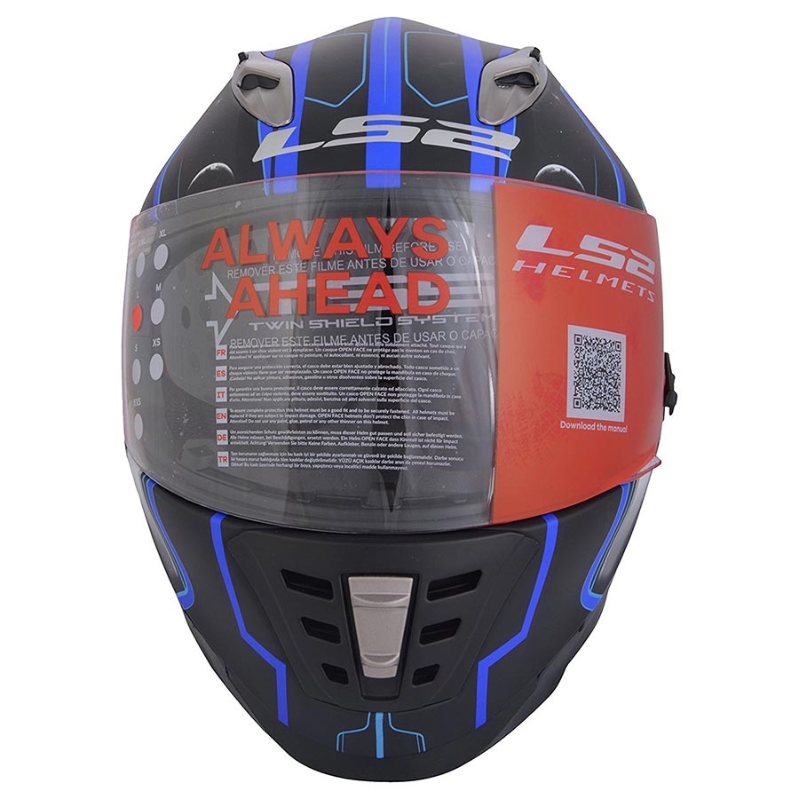 Buy LS2 FF302 Space Black Blue Full Face with Dual visor Helmet Online ...