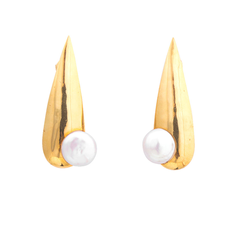 Pointed Tear Drop Earring With Pearl ER2903