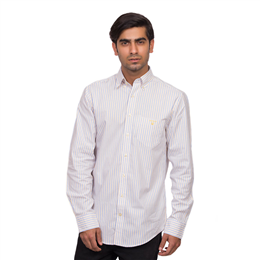 White Striped Casual Shirt - GMSHF0024