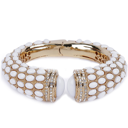 Pout -White And Gold Brass Women Cuff  PC 280