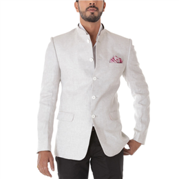 Cream Bandhgala Jacket - IICAW15BGJ-002