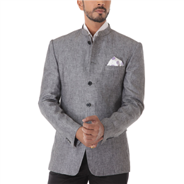 Grey Bandhgala Jacket - IICAW15BGJ-002