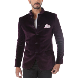 Purple Bandhgala Jacket - IICBGVV-001