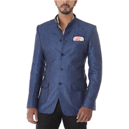 Blue Bandhgala Jacket - IICSUMBGJ-001