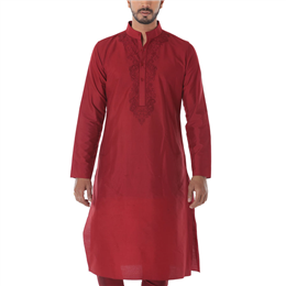 Maroon-Kurta - IICKURSLK-012