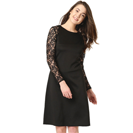 Marie Claire Black Solid Shift Dress MC10219