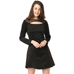 Marie Claire Black Solid Shift Dress MC10220