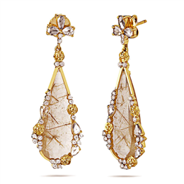 Ciqora-Raw Yellow Sparkles Earrings - CQE52