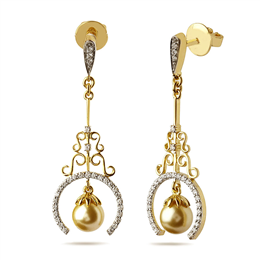 Ciqora-Pearl-Drop Filigree Earrings - CQE55