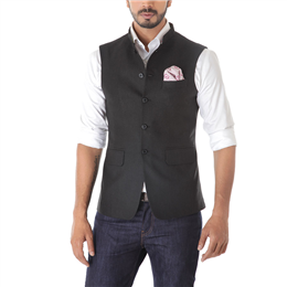 Black  Waist Coat IICWCWOL-002