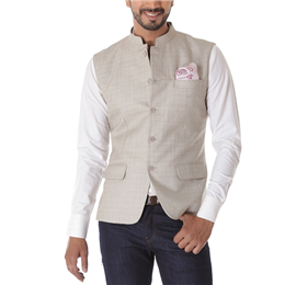 Sand Beige Waist Coat IICWCAW15-001