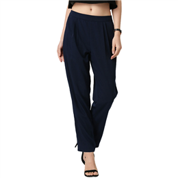Marie Claire Navy Blue Solid Chinos MC10109