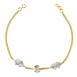 Ciqora-Diamond Flower Charm Bracelet - LB21056