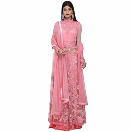 Kapil and Mmonika Pink Suit with Flared Pants and Dupatta KM-5552