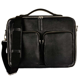 Phive Rivers Men's Leather Messenger Bag Black - PRM1296