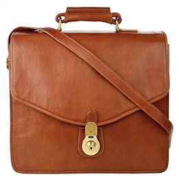 Hidesign Men's Leather Brief Case-GI First Tan 