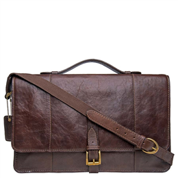 Hidesign Men's Leather Brief Case-Maverick 01 Brown 
