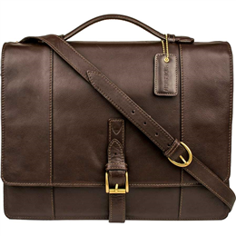 Hidesign Men's Leather Briefcase-Maverick 02 Brown 