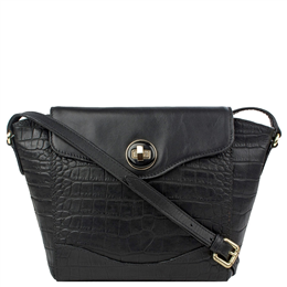 Hidesign Women's Leather Sling Bag-SB Gisele 02 Black 