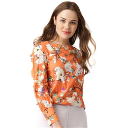 Marie Claire Orange Printed Blouse MC10131A
