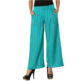 W Green Viscose Regular Fit Pants - 17FE60381-58647